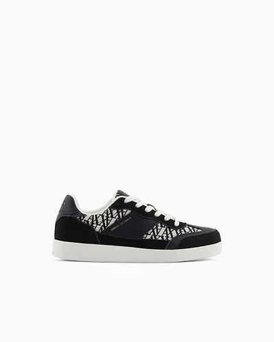 Sneakers with allover logo inserts