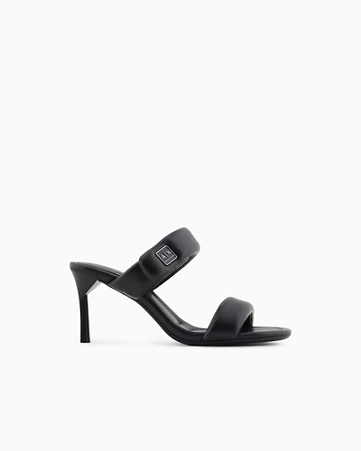 Heeled sandals with two straps