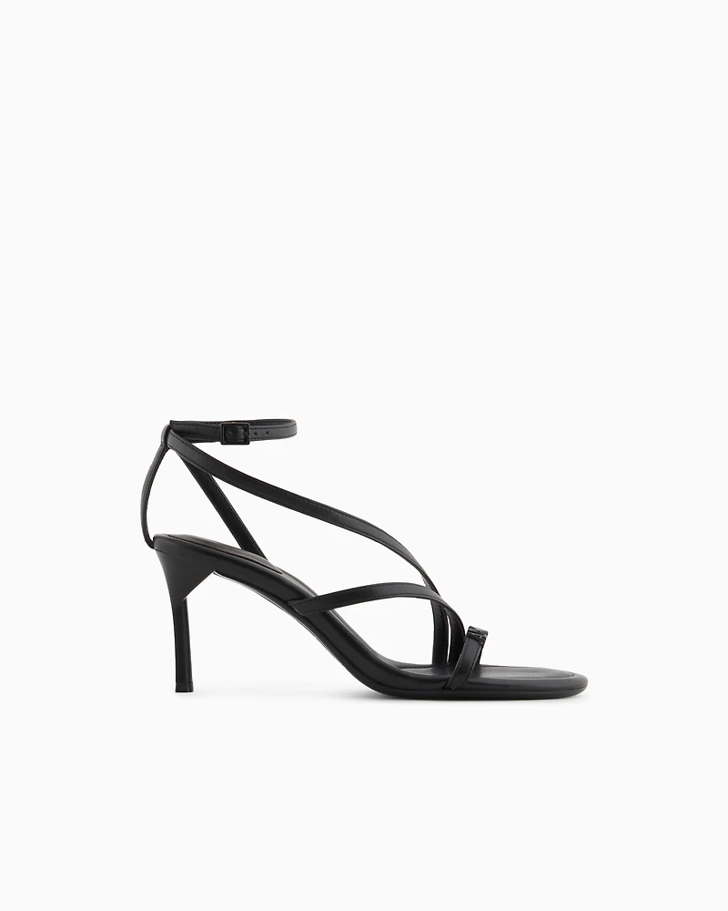 Heeled sandals with straps