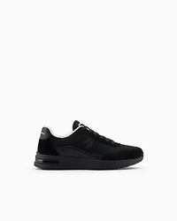 Mesh sneakers with rubber logo