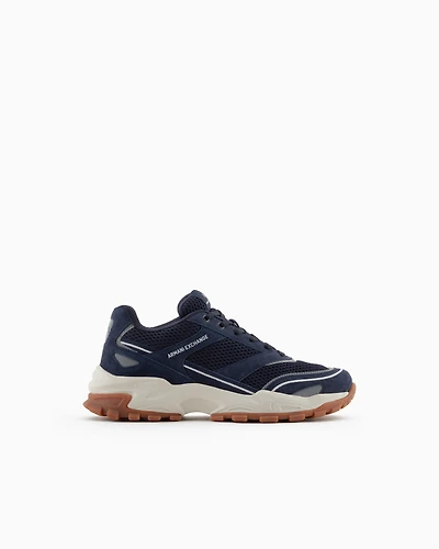 Mesh sneakers with oversized sole