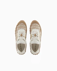 Sneakers with allover logo inserts