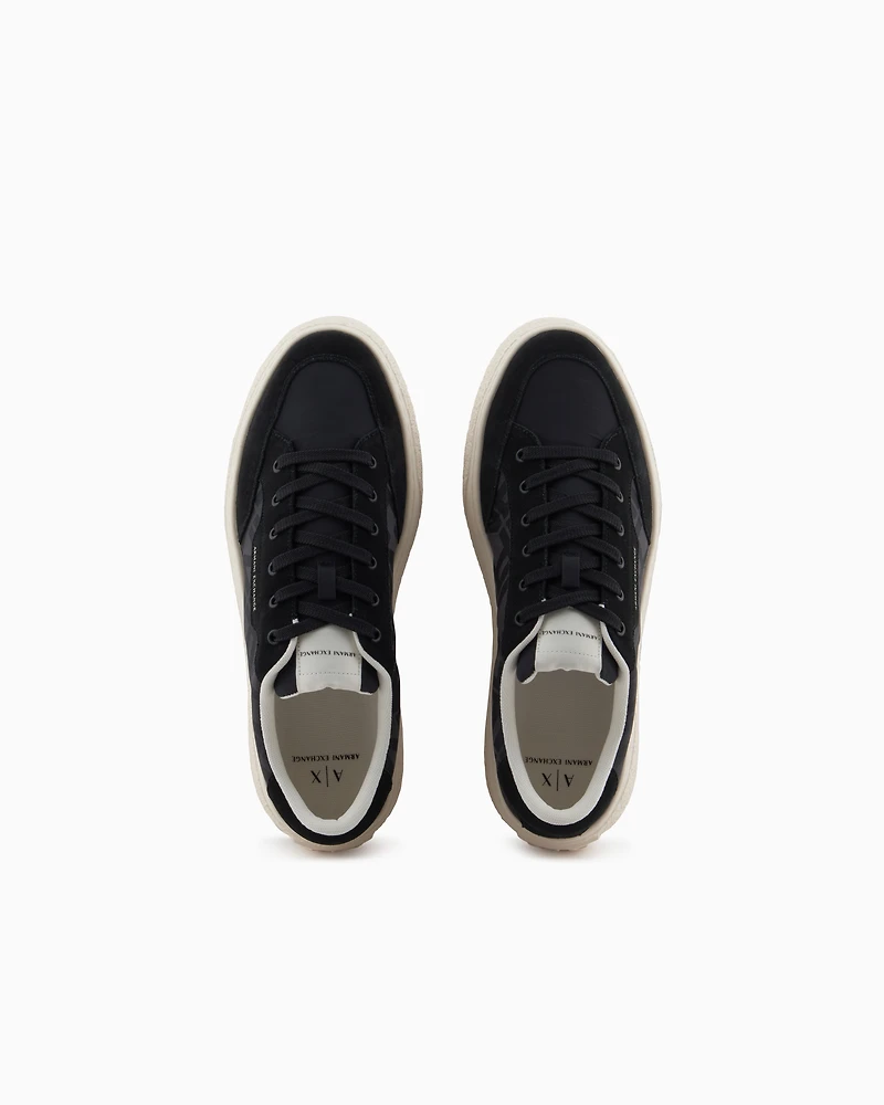 Sneakers with allover logo insert