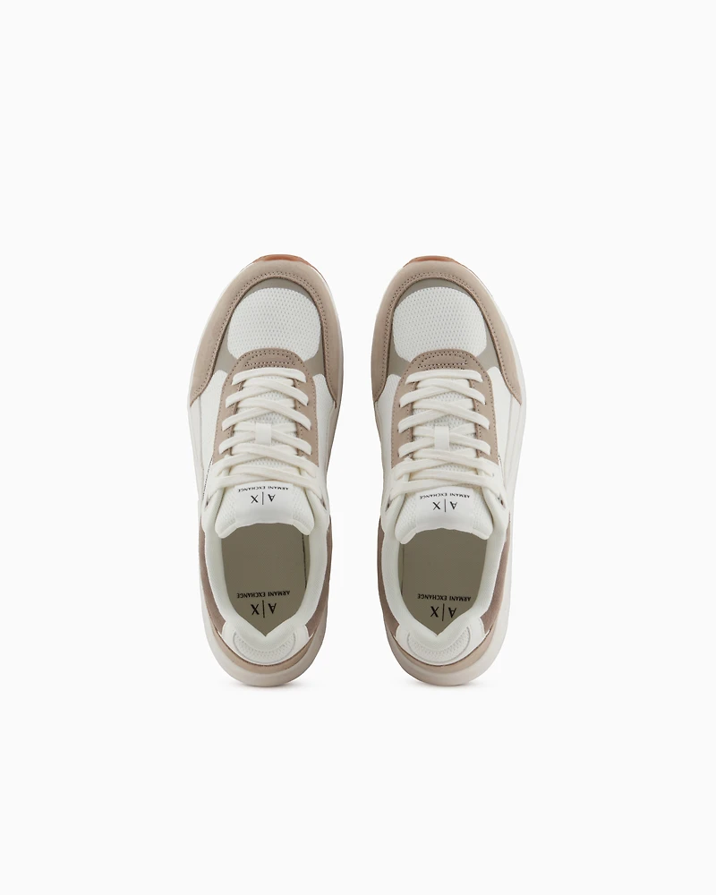 Oversized sneakers with contrasting inserts
