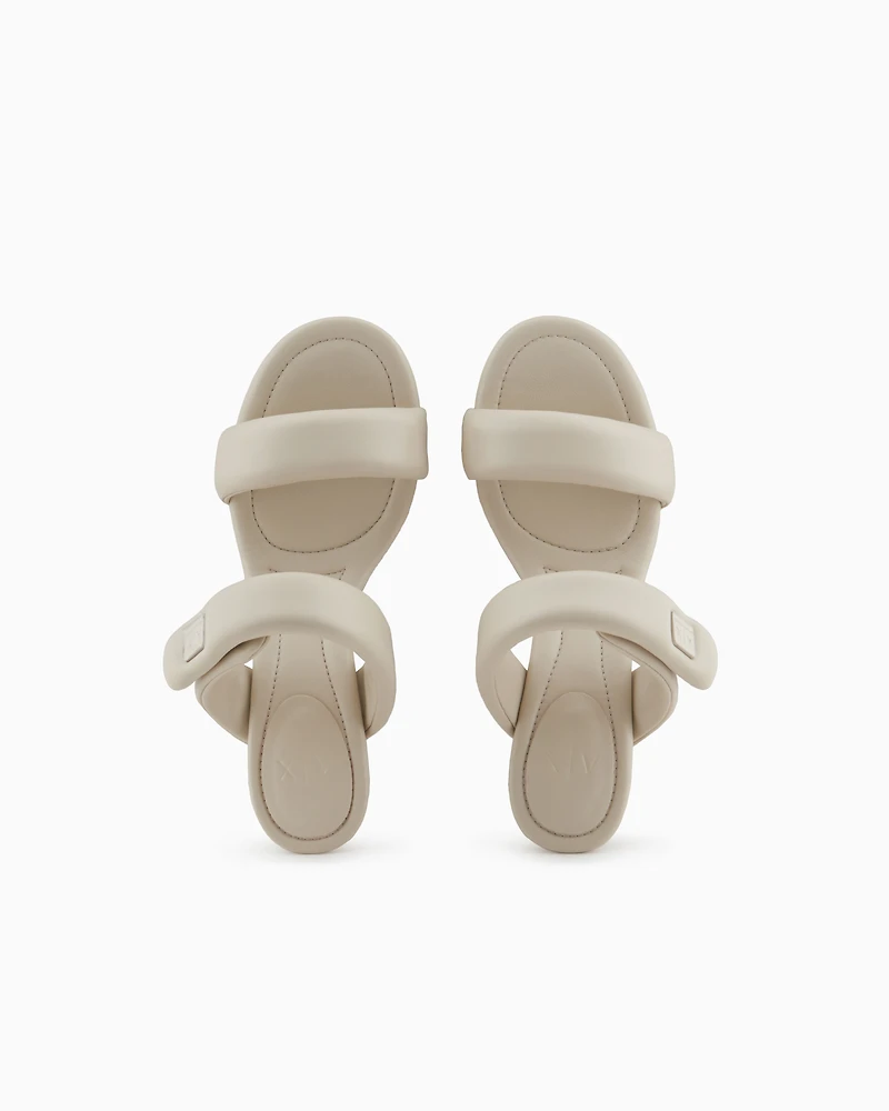 Heeled sandals with two straps