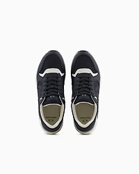 Sneakers with side logo and contrasting inserts