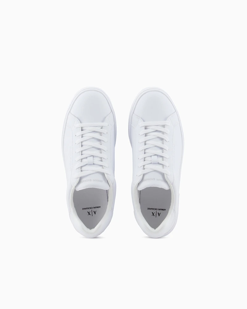 Leather sneakers with logo on the sole