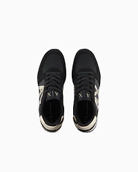 Microfiber sneakers with logo
