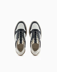 Sneakers eco-leather with elastic laces