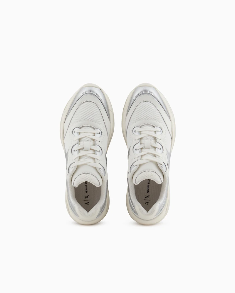 Sneakers with metallic inserts