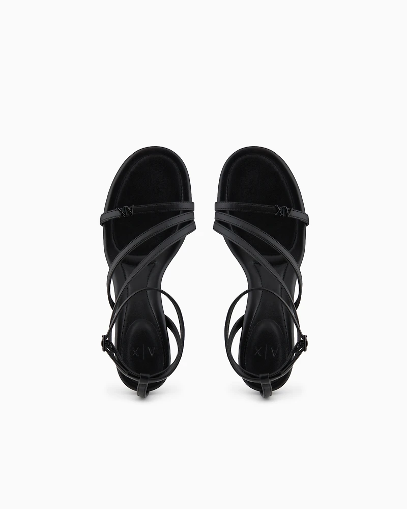 Heeled sandals with straps