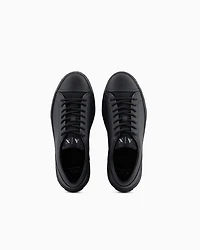 Leather sneakers with mesh insert