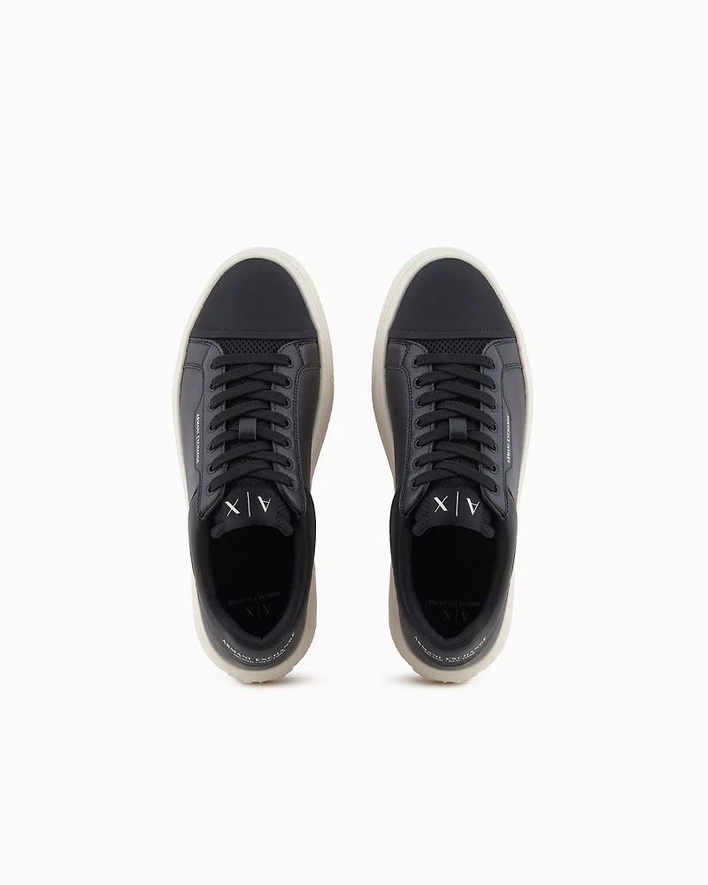 Hammered leather sneakers with contrasting back