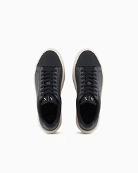 Hammered leather sneakers with contrasting back