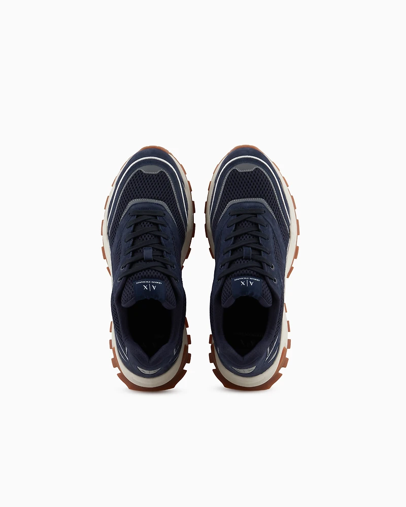 Mesh sneakers with oversized sole