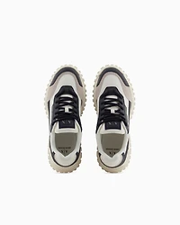 Two-tone sneakers with grip sole