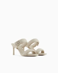 Heeled sandals with two straps