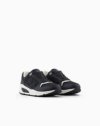 Sneakers with side logo and contrasting inserts