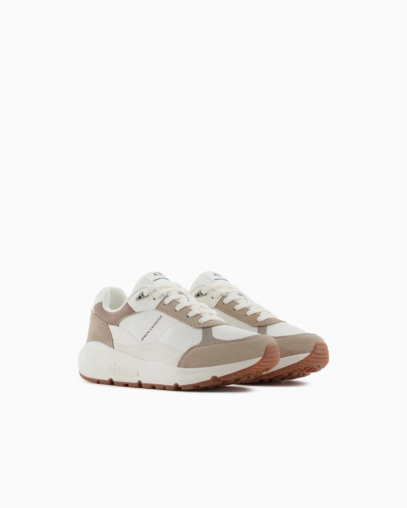 Oversized sneakers with contrasting inserts