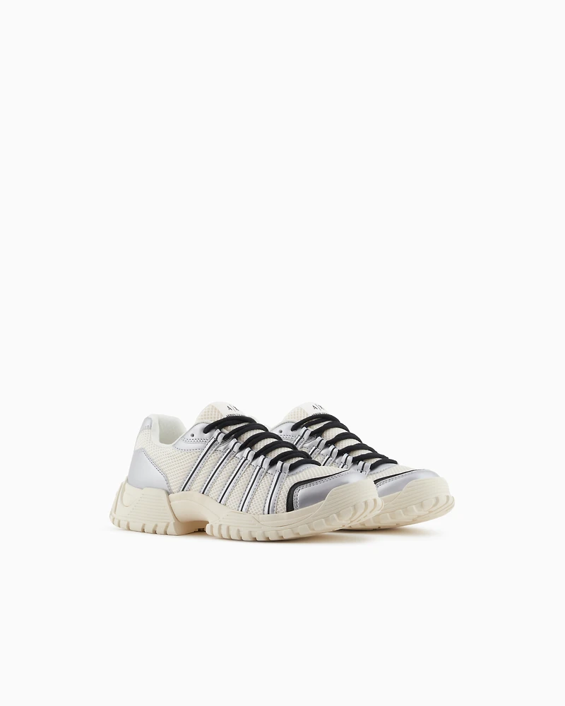 Sneakers with metallic inserts