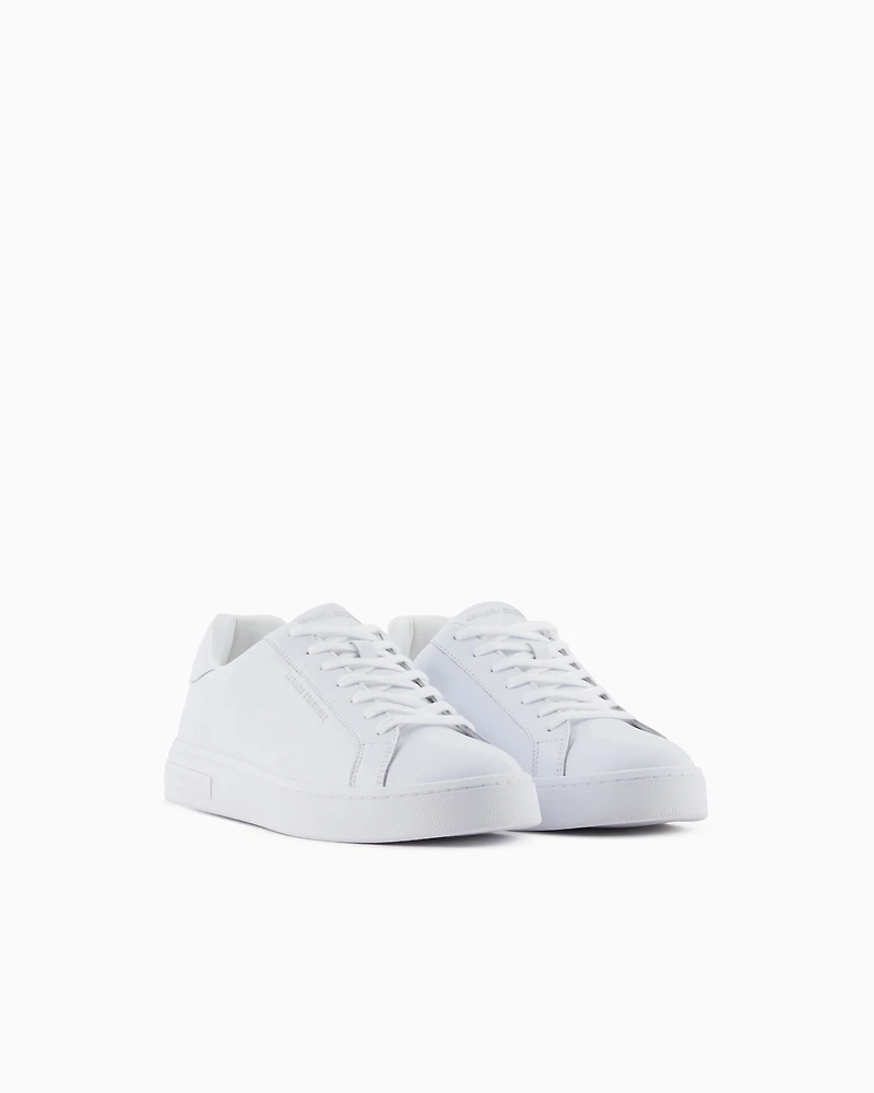 Leather sneakers with logo on the sole