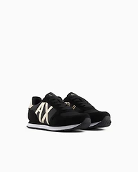 Microfiber sneakers with logo