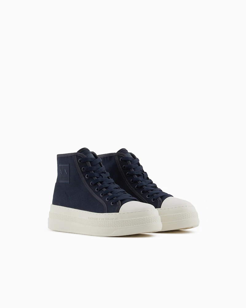 Canvas platform sneakers