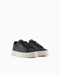 Hammered leather sneakers with contrasting back