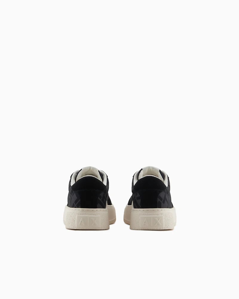 Sneakers with allover logo insert
