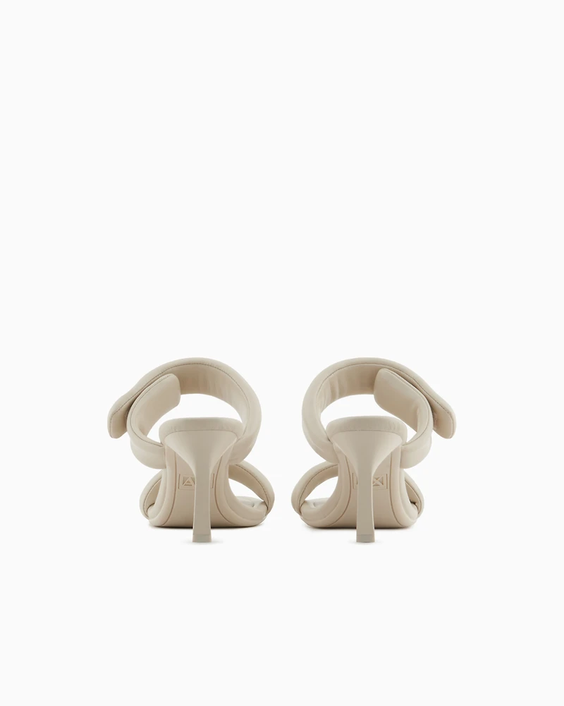 Heeled sandals with two straps