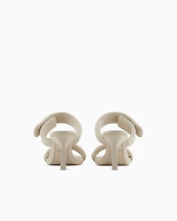 Heeled sandals with two straps