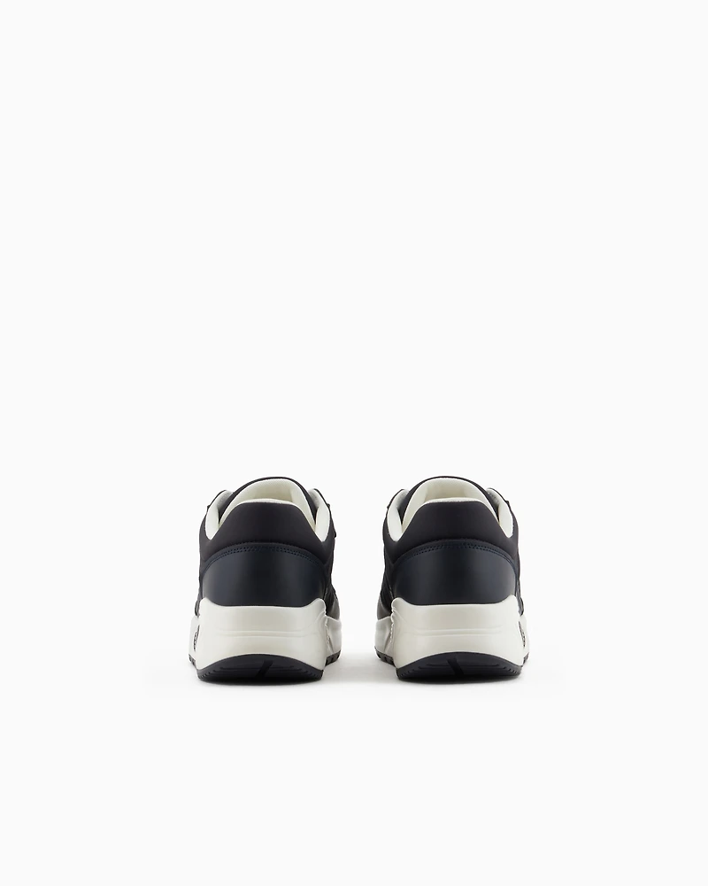 Sneakers with side logo and contrasting inserts