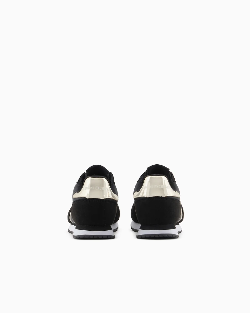 Microfiber sneakers with logo