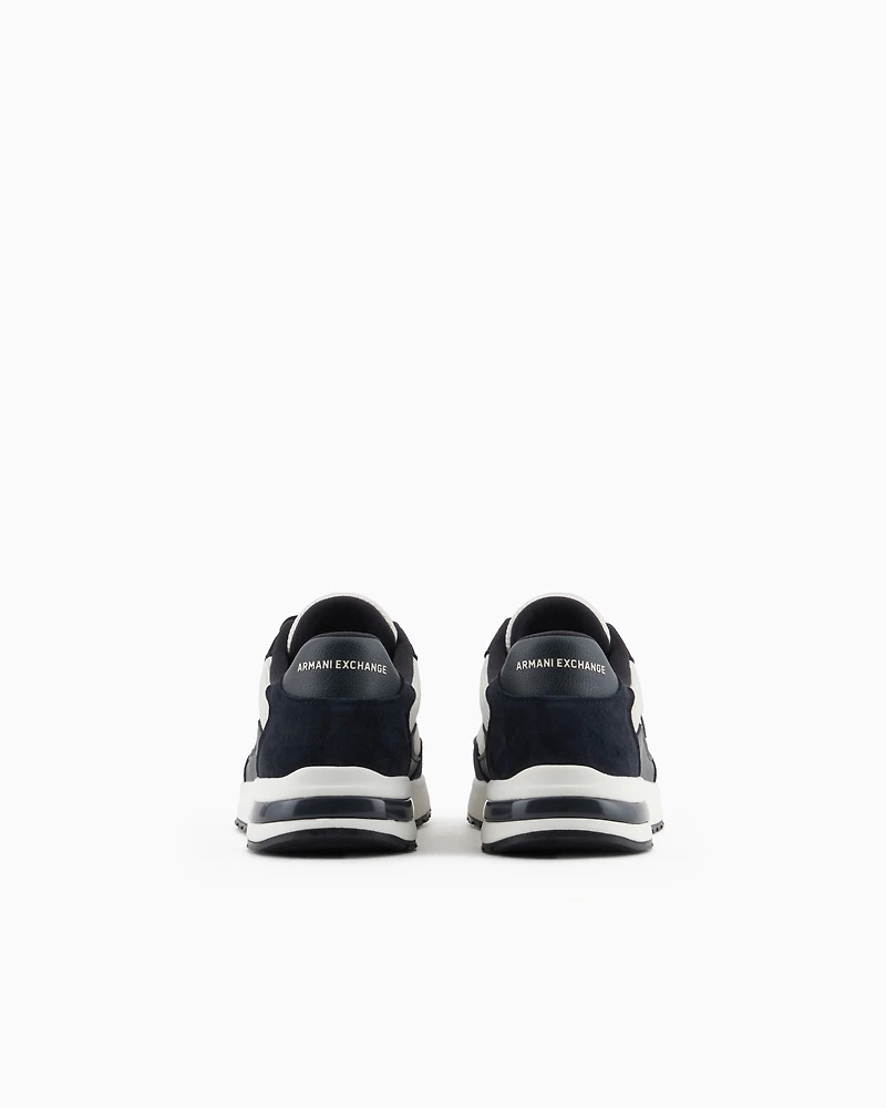 Mesh sneakers with rubber logo