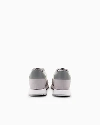 Suede sneakers with mesh inserts