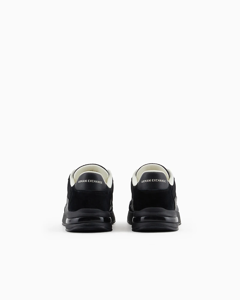 Mesh sneakers with rubber logo