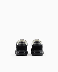 Mesh sneakers with rubber logo