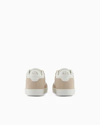 Sneakers with allover logo inserts