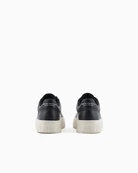 Hammered leather sneakers with contrasting back