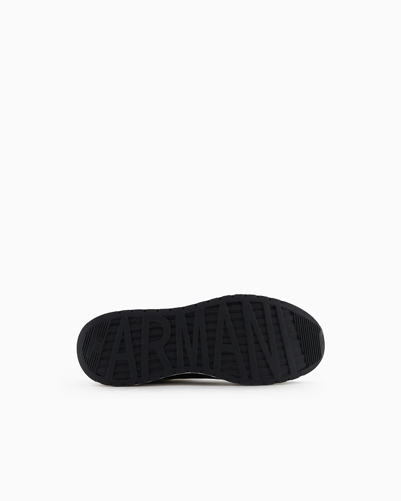 Mesh sneakers with rubber logo
