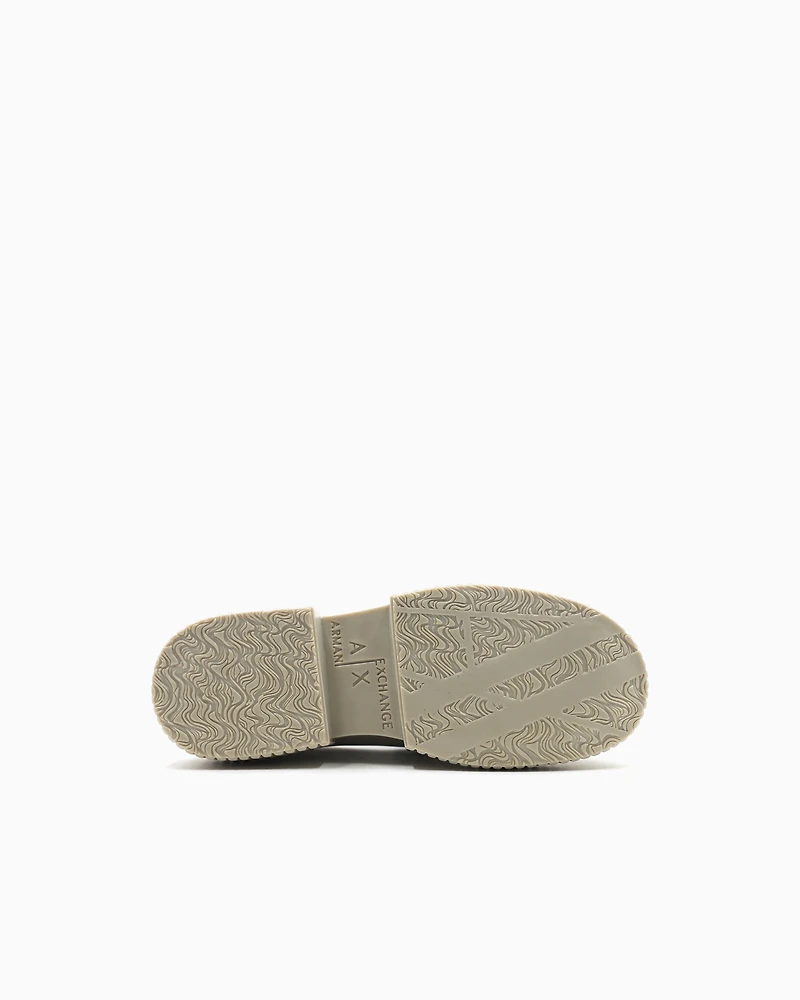 Leather loafers with logo