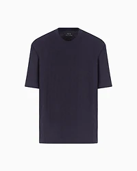 Regular fit cotton T-shirt with tone-on-tone allover logo