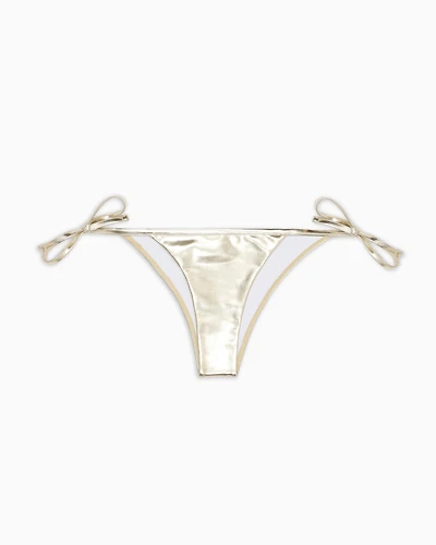 Metallic fabric bikini bottoms