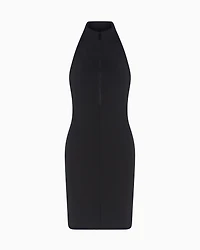 Stretch jersey midi dress with zip