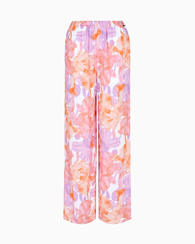 Oversized trousers floral fabric