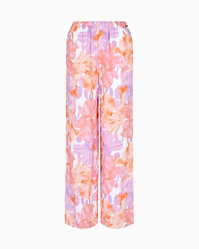 Oversized trousers floral fabric