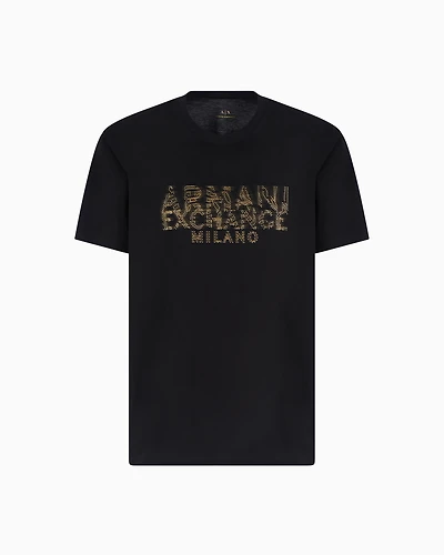 Regular fit T-shirt with blurred logo effect