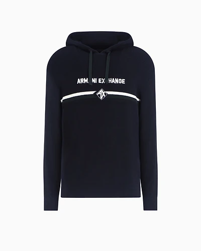 Cotton hoodie with central logo