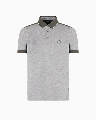 Cotton polo with contrasting details