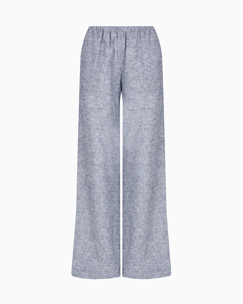 Oversized cotton and linen trousers